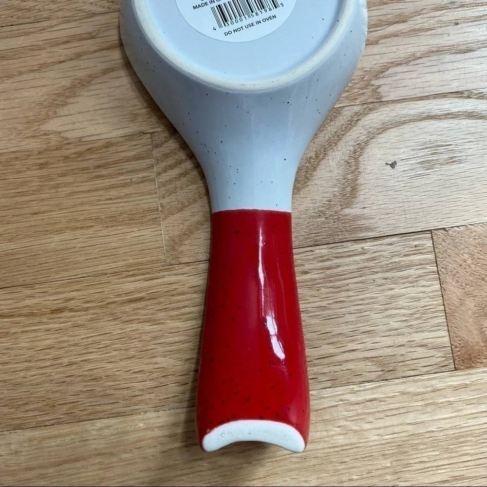 Be Merry Ceramic Spoon Rest Truck Tree White Red NWT